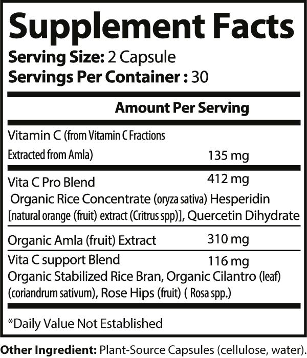 Vegan V Plant-Source Vitamin C - 60 Veggie Capsules