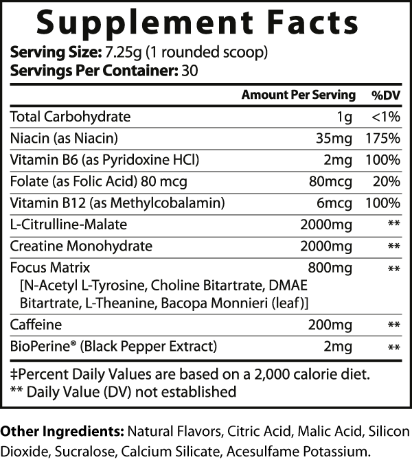 Warrior Pre-Workout Lemonade Flavor - 30 Servings