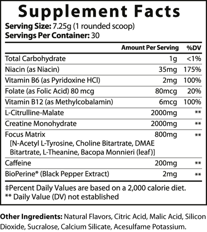 Warrior Pre-Workout Lemonade Flavor - 30 Servings