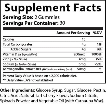 Ashwagandha Extra Strength Gummies - 60 Vegan Gummies