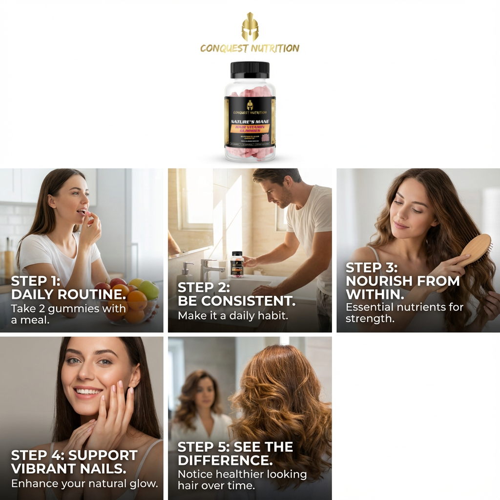 Advertisement for Congest Nutrition supplements with steps on daily routine, consistency, and benefits.
