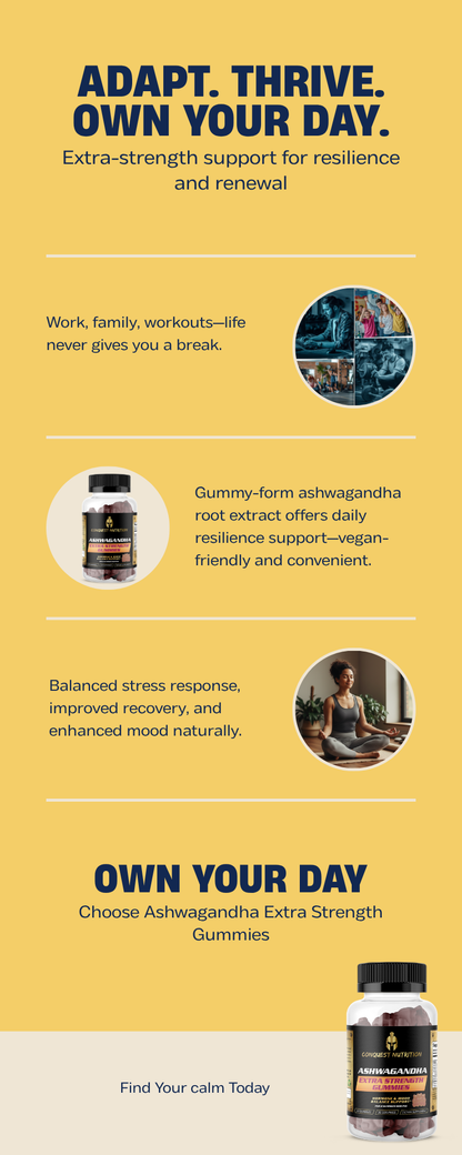 Ashwagandha Extra Strength Gummies  - 60 Vegan Gummies for Enhanced Wellness