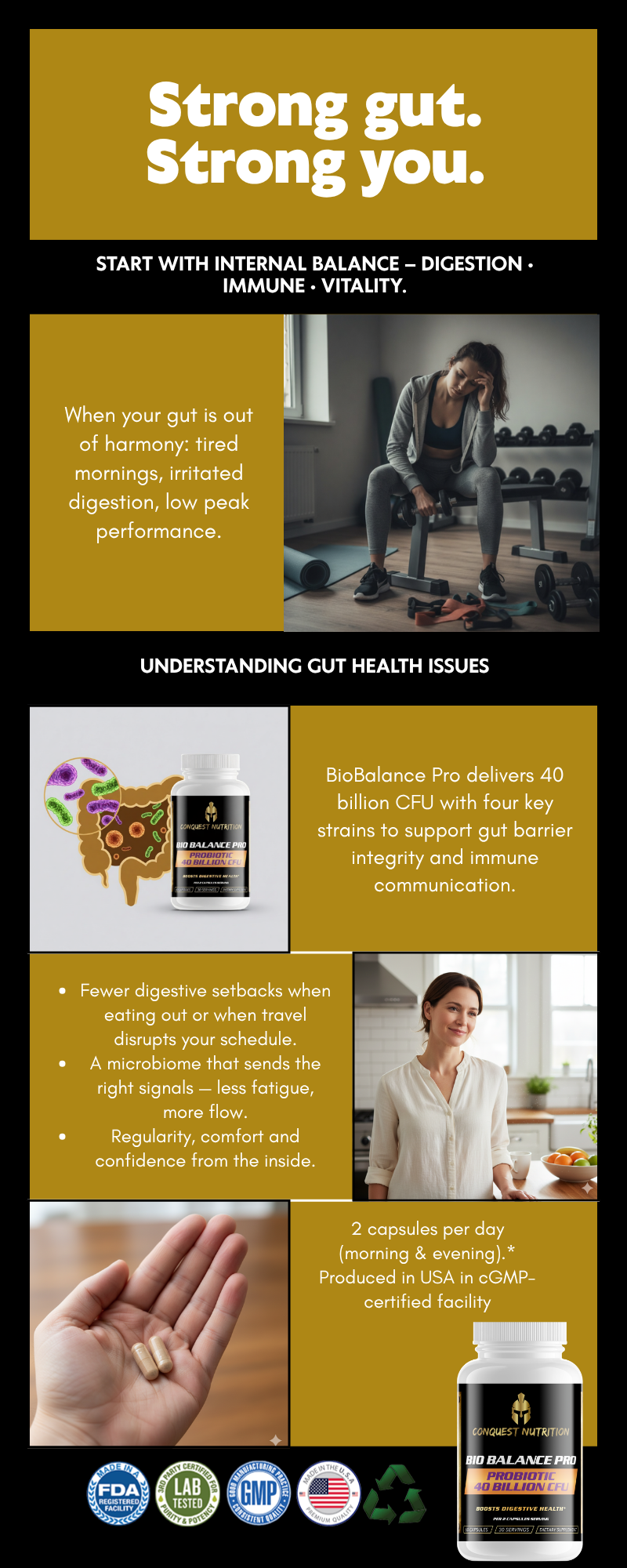 Bio Balance Pro Probiotic - 40 Billion CFU | 60 Veggie Capsules for Digestive Health