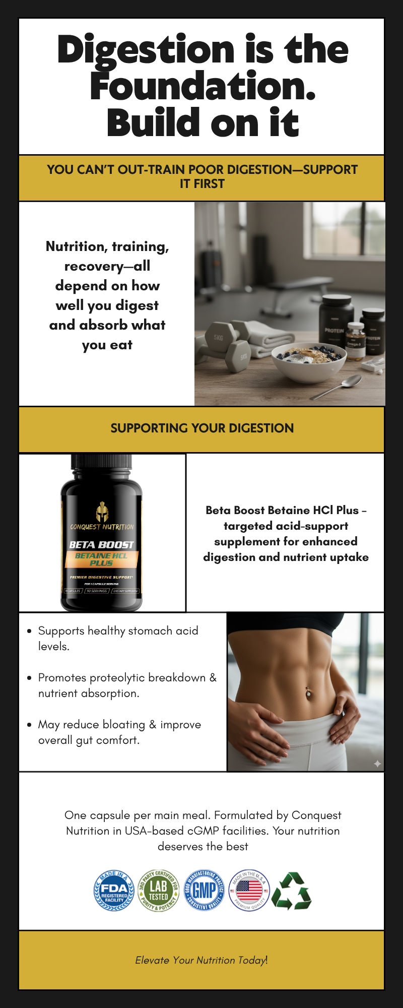 Beta Boost Betaine HCL Plus - Boost Digestive Health with 90 Veggie Capsules