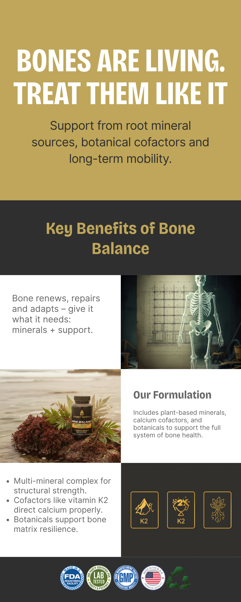 Bone Balance Bone Health Complex - 90 Veggie Capsules for Optimal Bone Support