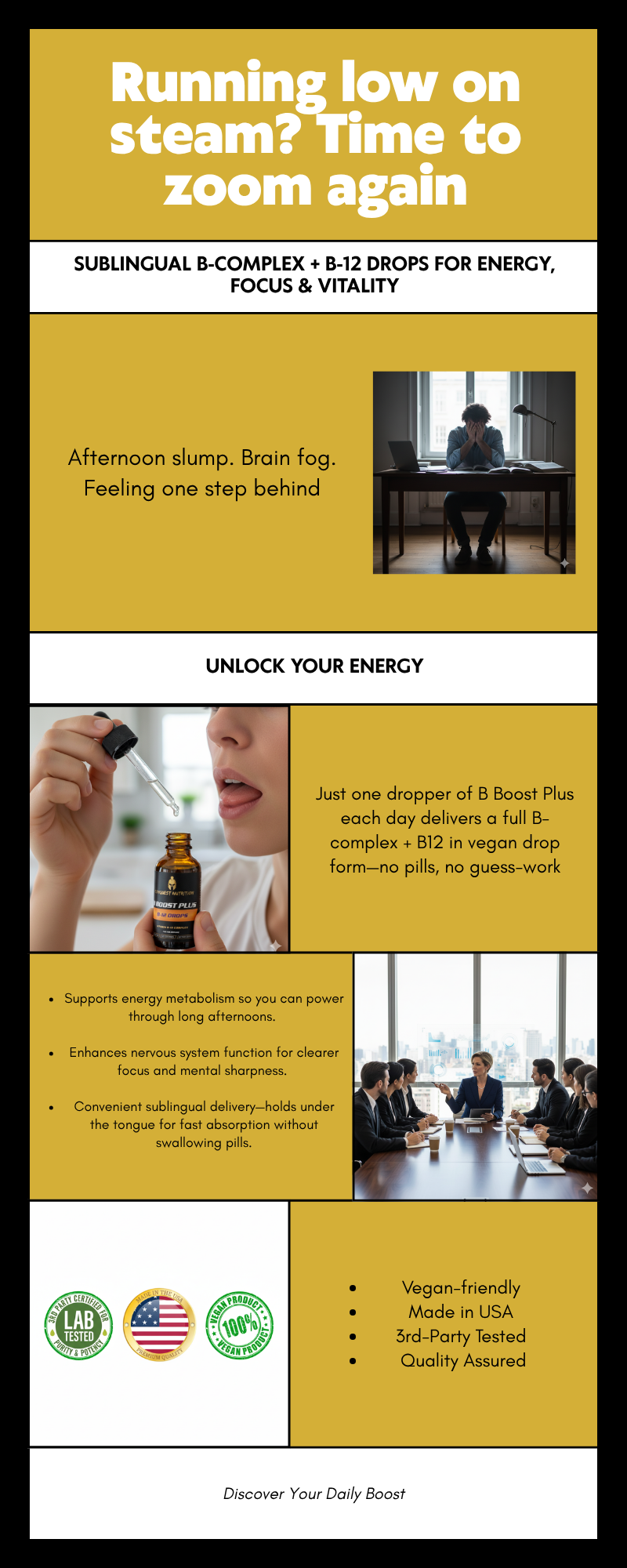 B Boost Plus B-12 Drops 2oz - B12 Drops Vegan Friendly