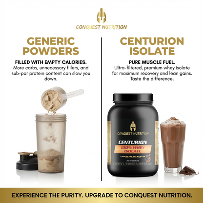 Centurion 100% Whey Isolate Chocolate Milkshake Flavor 2lb - Premium Protein for Muscle Growth