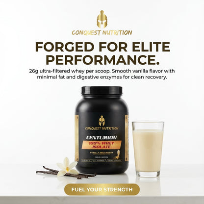 Centurion 100% Whey Isolate Vanilla Milkshake Flavor - 2lb Protein Powder