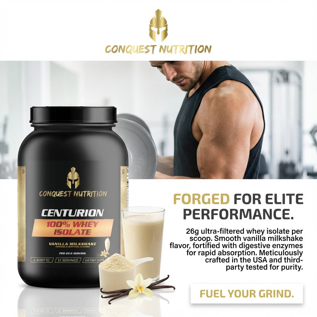 Centurion 100% Whey Isolate Vanilla Milkshake Flavor - 2lb Protein Powder