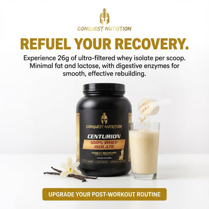 Centurion 100% Whey Isolate Vanilla Milkshake Flavor - 2lb Protein Powder