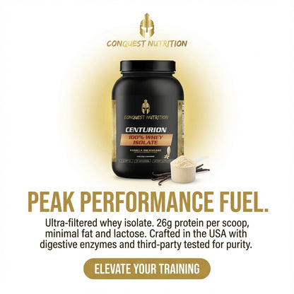 Centurion 100% Whey Isolate Vanilla Milkshake Flavor - 2lb Protein Powder