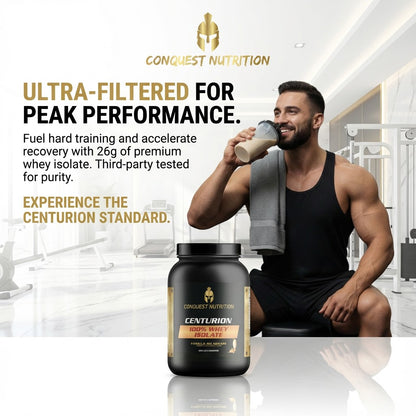 Centurion 100% Whey Isolate Vanilla Milkshake Flavor - 2lb Protein Powder