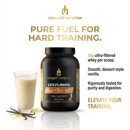 Centurion 100% Whey Isolate Vanilla Milkshake Flavor - 2lb Protein Powder