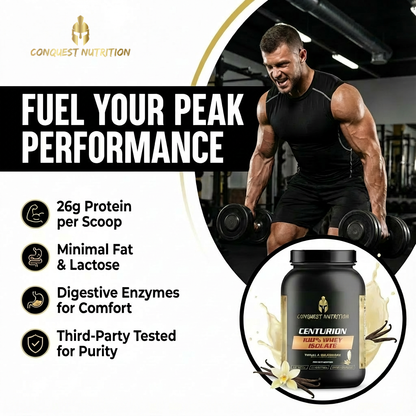 Centurion 100% Whey Isolate Vanilla Milkshake Flavor - 2lb Protein Powder