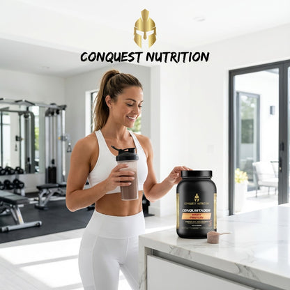 Conquistador Chocolate Whey Protein - Delicious Milkshake Flavor 2lb