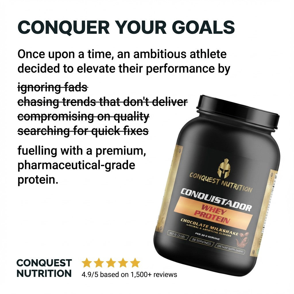 Conquistador Chocolate Whey Protein - Delicious Milkshake Flavor 2lb