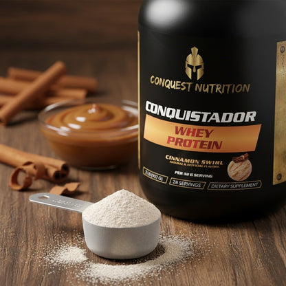Conquistador Whey Protein Cinnamon Swirl Flavor 2lb - Delicious Protein Boost