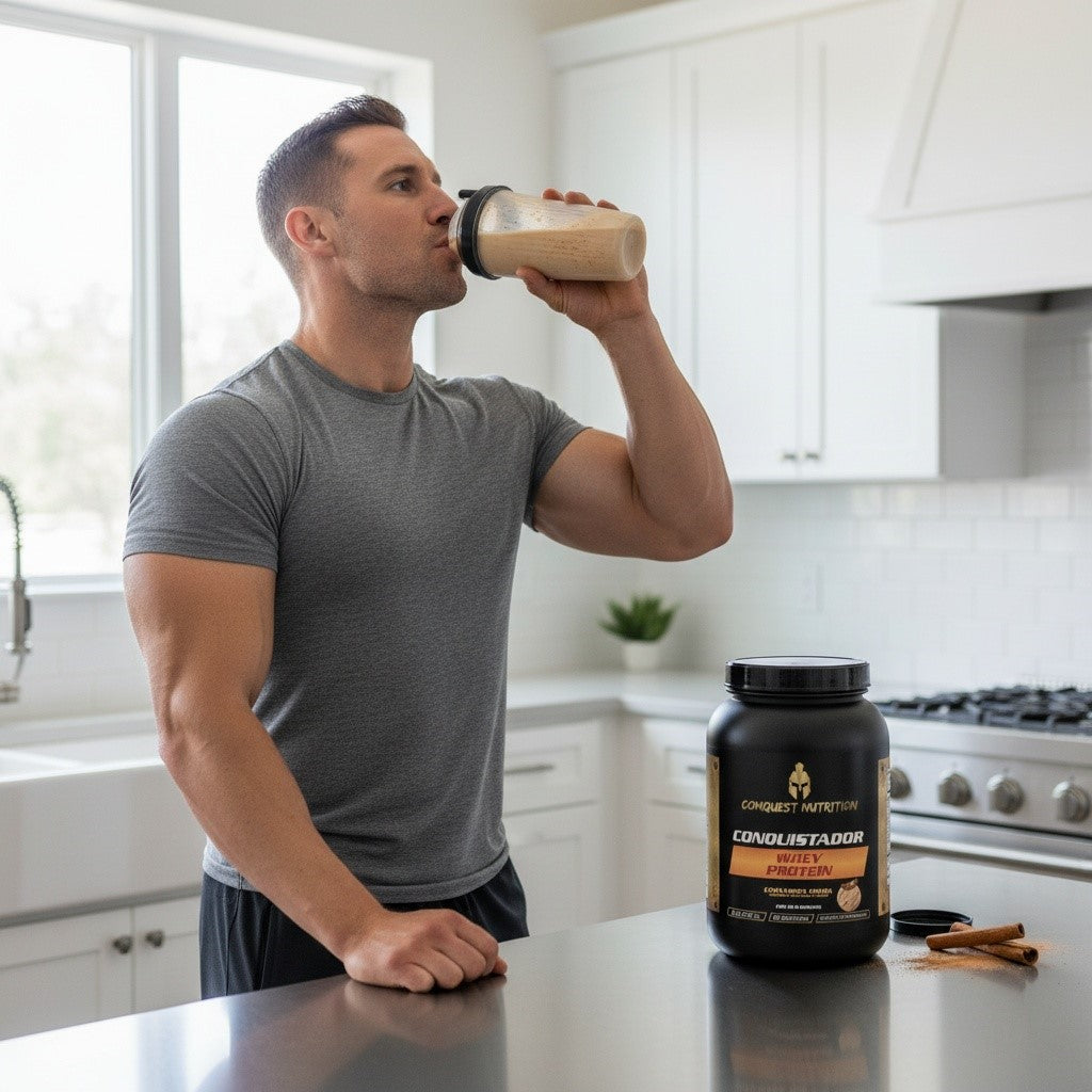 Conquistador Whey Protein Cinnamon Swirl Flavor 2lb - Delicious Protein Boost
