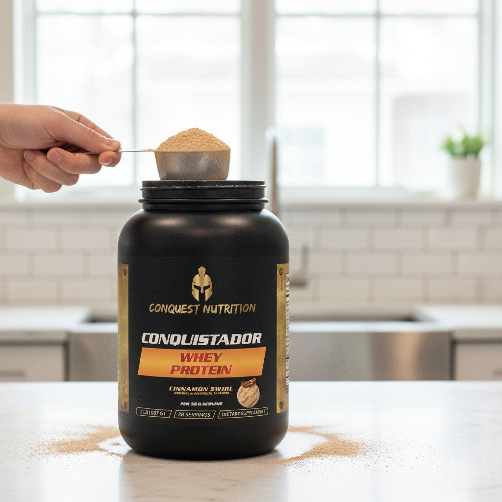 Conquistador Whey Protein Cinnamon Swirl Flavor 2lb - Delicious Protein Boost