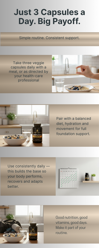 Complete B Vitamin Complex Capsules - 60 Veggie Capsules for Optimal Health