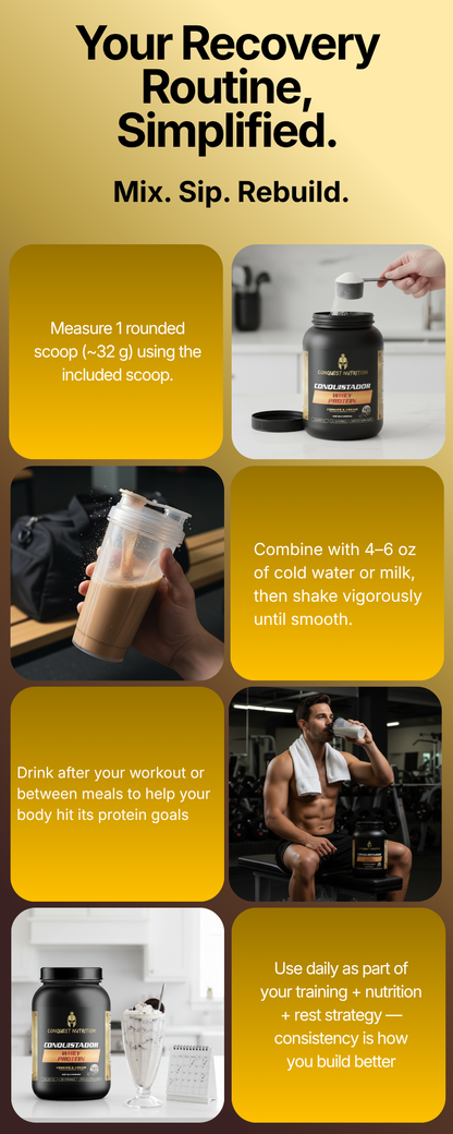 Conquistador Whey Protein Cookies and Cream Flavor 2lb - Premium Quality Protein Powder