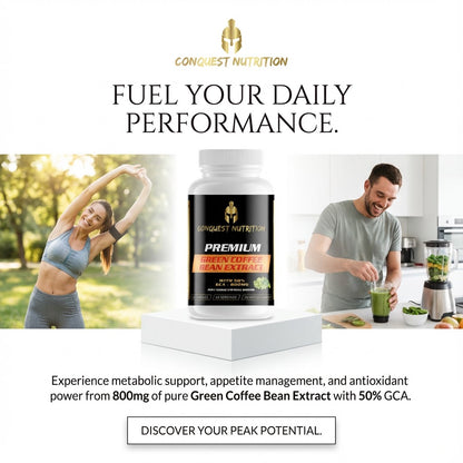 Premium Green Coffee Bean Extract 800mg - 60 Veggie Capsules with 50% GCA