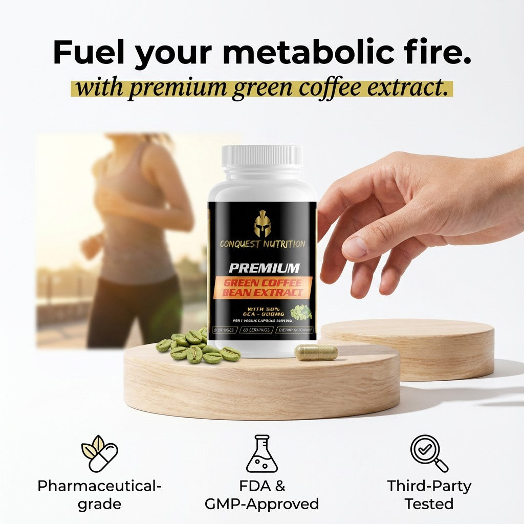 Premium Green Coffee Bean Extract 800mg - 60 Veggie Capsules with 50% GCA