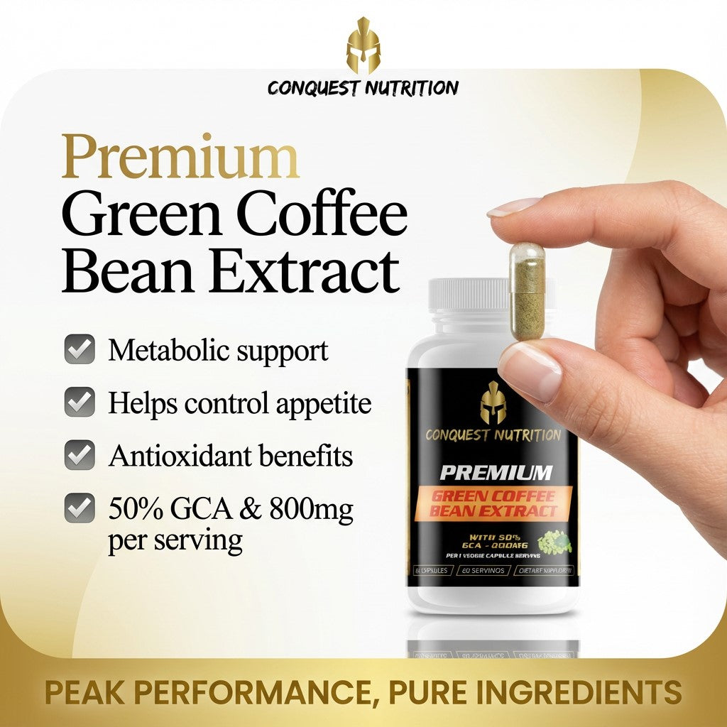 Premium Green Coffee Bean Extract 800mg - 60 Veggie Capsules with 50% GCA