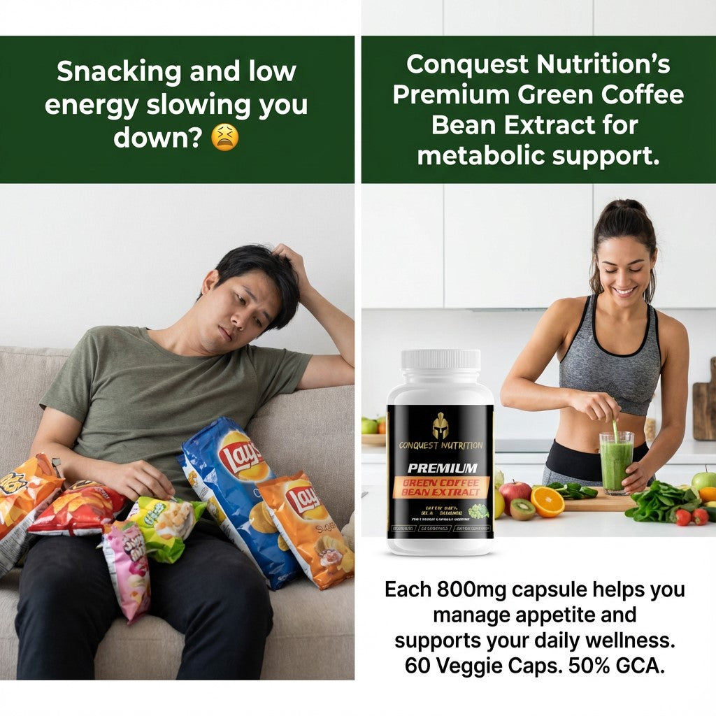 Premium Green Coffee Bean Extract 800mg - 60 Veggie Capsules with 50% GCA
