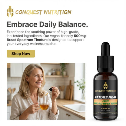 Nature Heal CBD Broad Spectrum Tincture – 500mg (1 oz Hemp Oil) Vegan Friendly