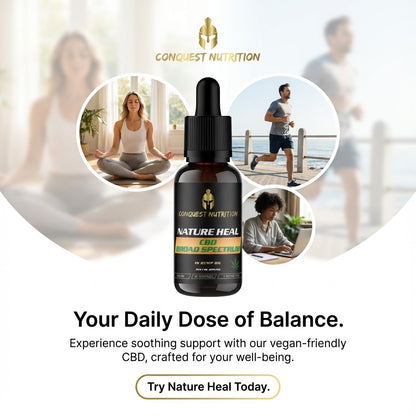 Nature Heal CBD Broad Spectrum Tincture – 500mg (1 oz Hemp Oil) Vegan Friendly
