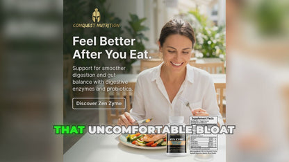 Zen Zyme Digestive Enzyme - 60 Veggie Capsules for Optimal Digestion