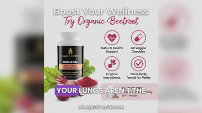 Organic Beetroot Capsules - 60 Veggie Capsules for Natural Health Support