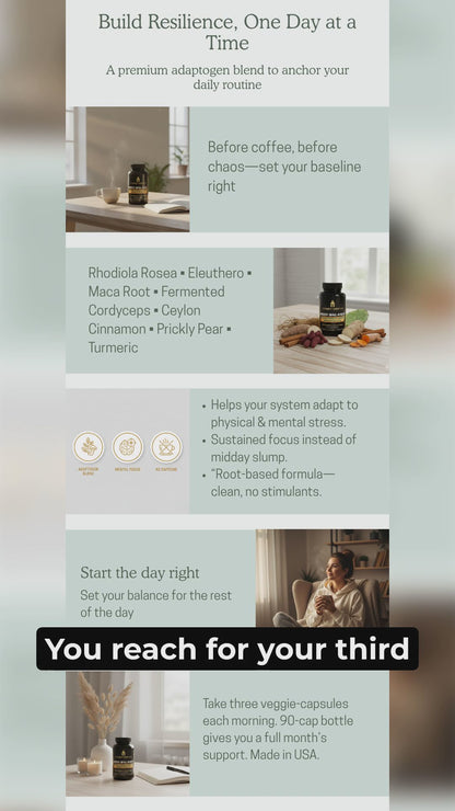 Body Balance Adaptogen Herb Botanicals - 90 Veggie Capsules for Optimal Wellness