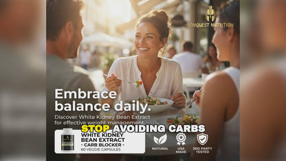 Carb Blocker White Kidney Bean Extract  - 60 Veggie Capsules for Effective Weight Management