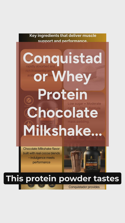 Conquistador Whey Protein Chocolate Milkshake Flavor 5lb - Premium Protein Supplement