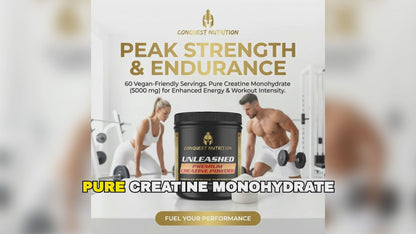 Unleashed Premium Creatine Powder - 60 Vegan-Friendly Servings for Enhanced Performance