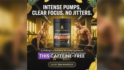 Zen Warrior Stim Free Pump Pre-Workout Pineapple Flavor - 25 Servings for Enhanced Performance
