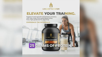 Conquistador Whey Protein Vanilla Milkshake Flavor 5lb - Boost Your Fitness Goals