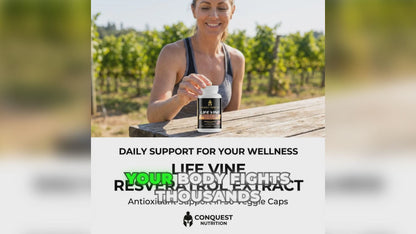 Life Vine Resveratrol Extract - 30 Veggie Capsules for Antioxidant Support