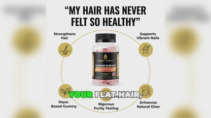 Nature's Mane Hair Vitamins - 60 Vegan Gummies for Healthy Hair Growth