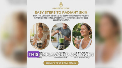 Skin Flex Collagen Type 1 & 3 - Grass Fed, 35 Servings for Healthy Skin