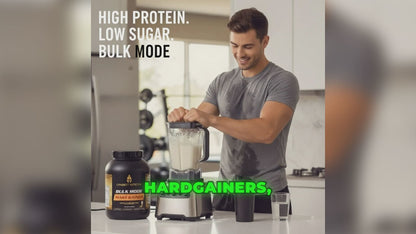 Bulk Mode Mass Gainer Vanilla Milkshake Flavor - Low Sugar Formula 6lbs for Strength and Muscle Gain