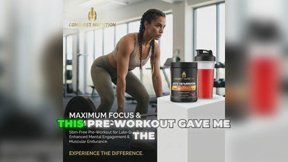 Zen Warrior Stim Free Pre-Workout Cherry Blast Flavor - 25 Servings for Maximum Energy and Focus