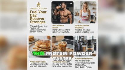 Conquistador Whey Natural Protein Salted Caramel Flavor 2lb - High-Quality Protein Supplement