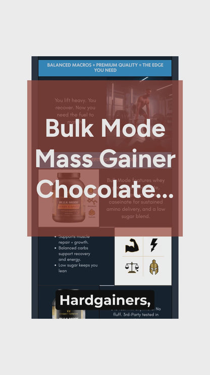 Bulk Mode Mass Gainer Chocolate - Low Sugar Chocolate Milkshake Flavor, 6lbs