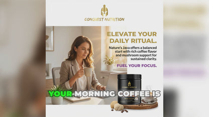Nature's Java Organic Mushroom Coffee Blend - 30 Servings Vegan Friendly Organic Mushroom Coffee Blend