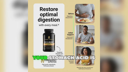 Beta Boost Betaine HCL Plus - Boost Digestive Health with 90 Veggie Capsules