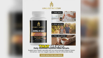 Organic Ceylon Cinnamon Extra Strength - 60 Veggie Capsules for Enhanced Wellness