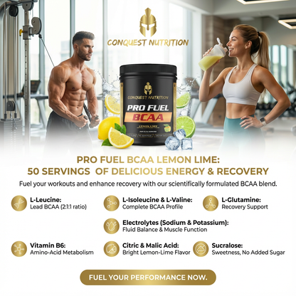 Pro Fuel BCAA Lemon Lime Flavor - 50 Servings of Delicious Energy Boost